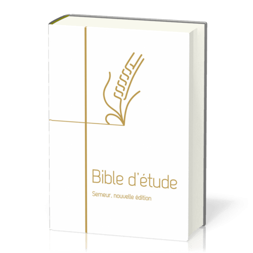 BIBLE SEMEUR 2015 ETUDE RIGIDE BLANCHE TRANCHE DOREE