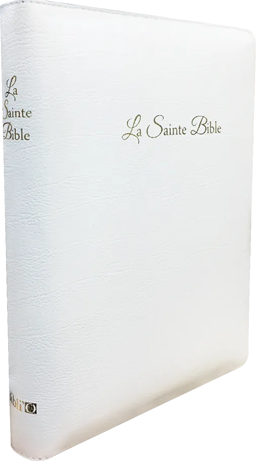 BIBLE SEGOND 1910 GROS CARACTERES CUIR TR. OR ONGLETS BLANC FERMETURE ECLAIR COFFRET