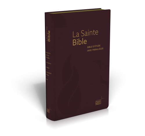 BIBLE NEG ETUDE A PARRALELES SOUPLE BORDEAUX FIBROCUIR TR. OR ONGLETS