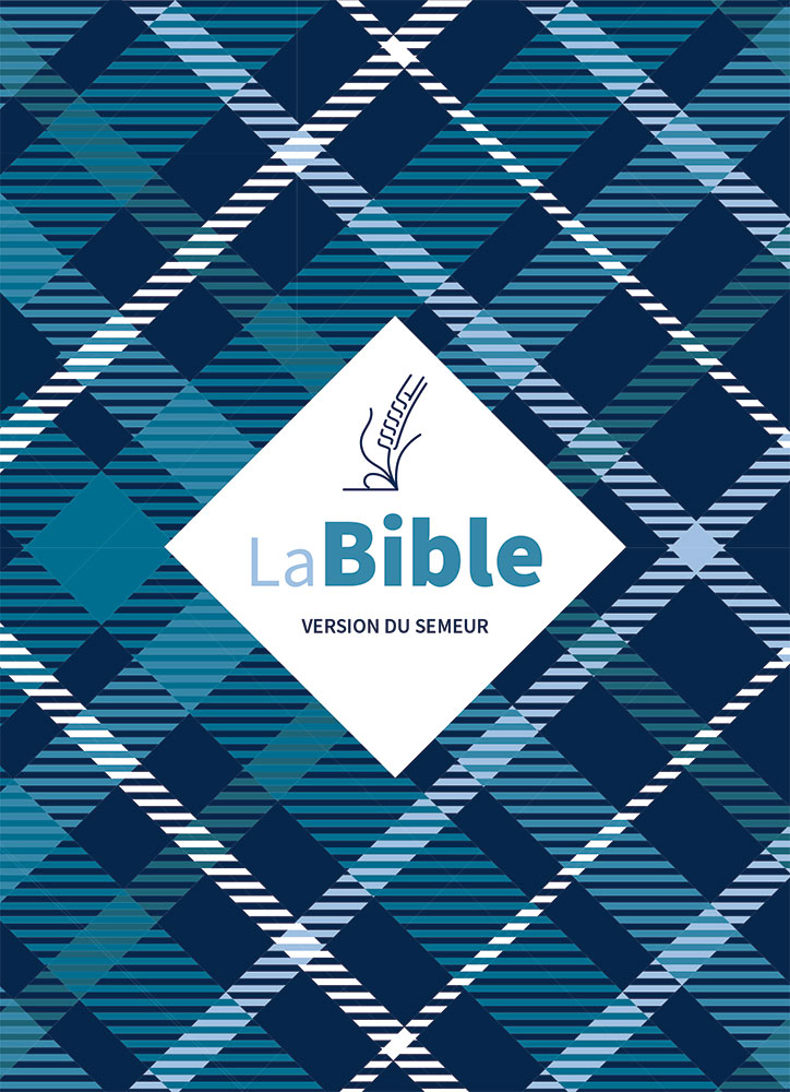 BIBLE SEMEUR 2015 SOUPLE TEXTILE TISSU CARREAU TRANCHE BLANCHE