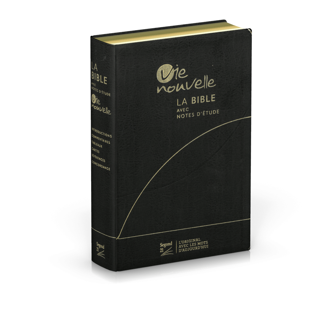 BIBLE SEGOND 21 VIE NOUVELLE SOUPLE FIBROCUIR NOIR TR. OR, AVEC BOITIER