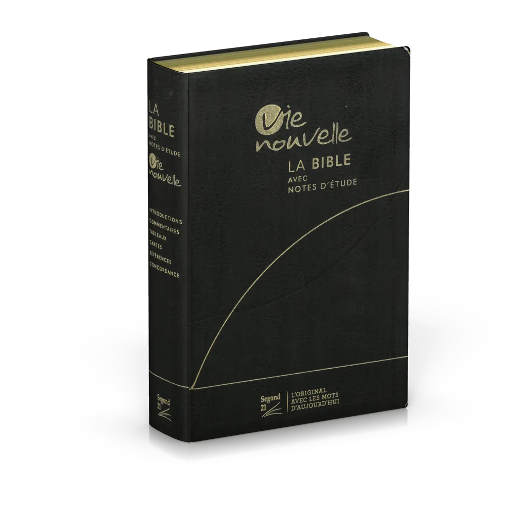 BIBLE SEGOND 21 VIE NOUVELLE SOUPLE FIBROCUIR NOIR TR. OR, AVEC BOITIER