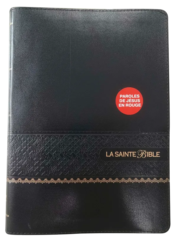 BIBLE SEGOND 1910 GROS CARACTERES PAROLES DE JESUS EN ROUGE SIMILICUIR NOIR