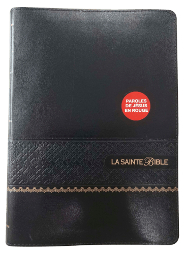 BIBLE SEGOND 1910 GROS CARACTERES PAROLES DE JESUS EN ROUGE SIMILICUIR NOIR