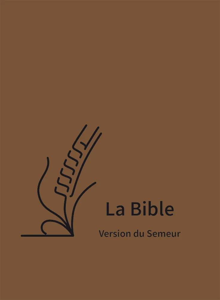 BIBLE SEMEUR 2015 SOUPLE TEXTILE MARRON TRANCHE BLANCHE
