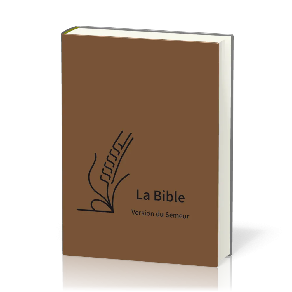 BIBLE SEMEUR 2015 SOUPLE TEXTILE MARRON TRANCHE BLANCHE