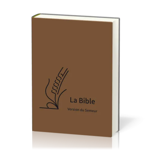 BIBLE SEMEUR 2015 SOUPLE TEXTILE MARRON TRANCHE BLANCHE