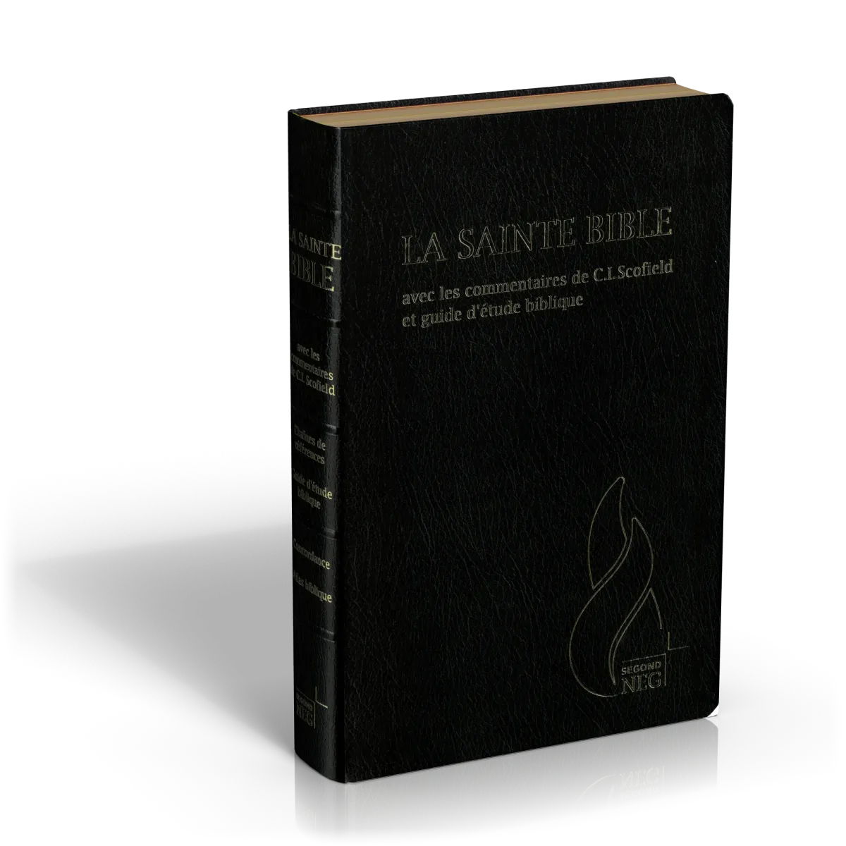 BIBLE NEG SCOFIELD FIBROCUIR TRANCHE OR ONGLETS NOIR