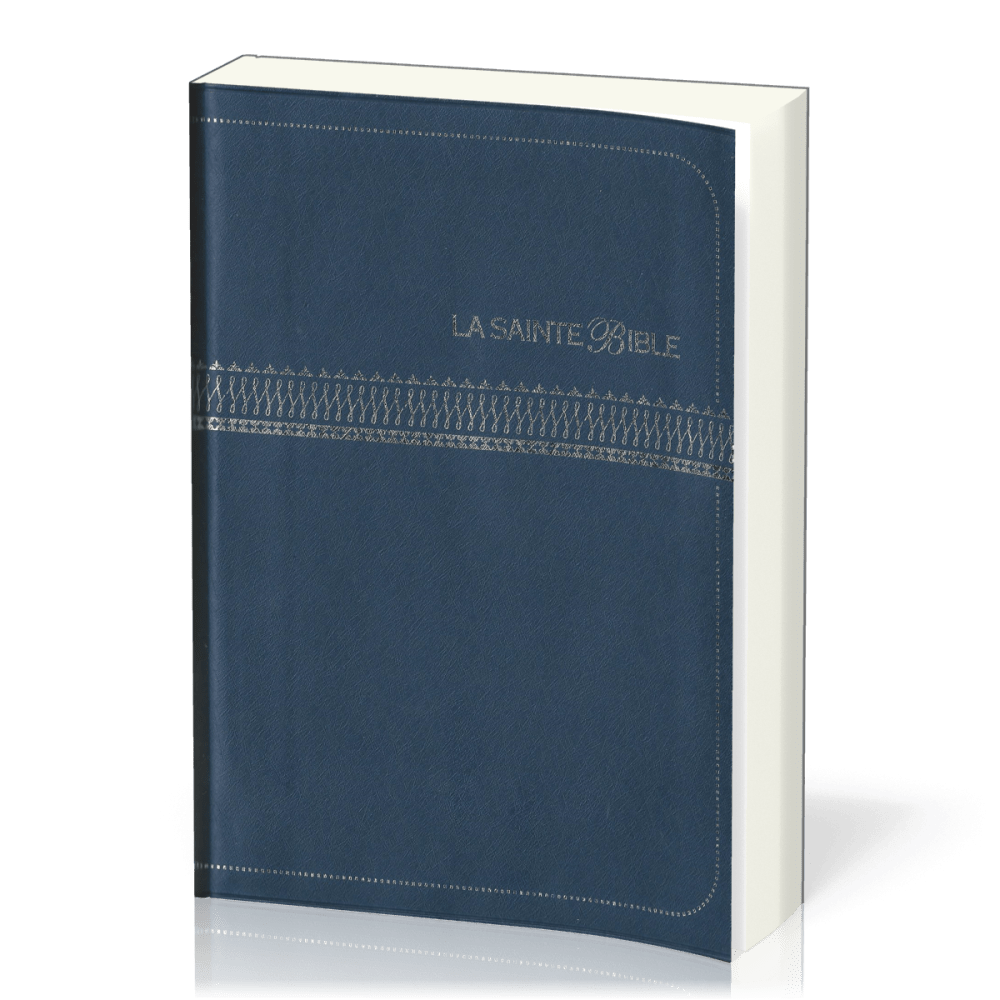 BIBLE SEGOND 1910 VINYLE BLEU MARINE EMBOSSAGE ARGENT