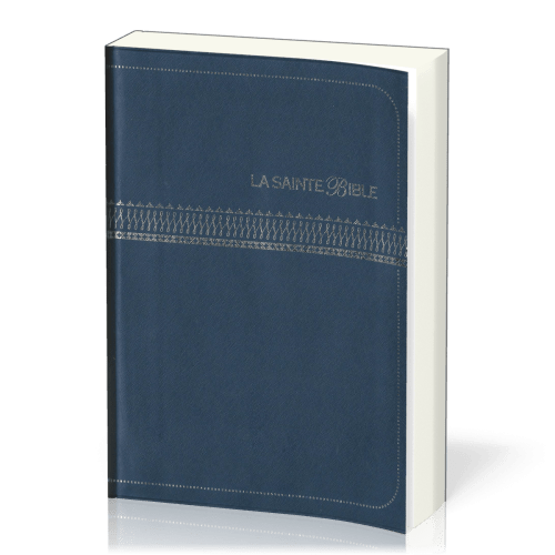 BIBLE SEGOND 1910 VINYLE BLEU MARINE EMBOSSAGE ARGENT
