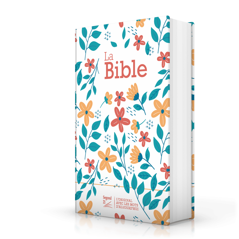 BIBLE SEGOND 21 COMPACTE "PREMIUM STYLE" TOILEE MATELASSEE  MOTIF FLEURI - RIGIDE
