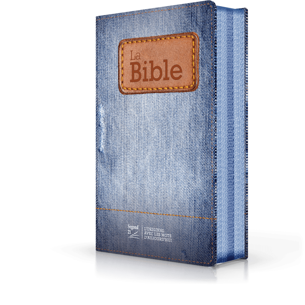 BIBLE SEGOND 21 COMPACTE "PREMIUM STYLE" TOILEE MOTIF JEAN - SOUPLE AVEC FERMETURE ECLAIRE