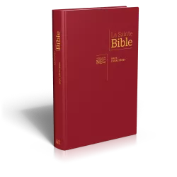 BIBLE NEG GROS CARACTERES RIGIDE GRENAT