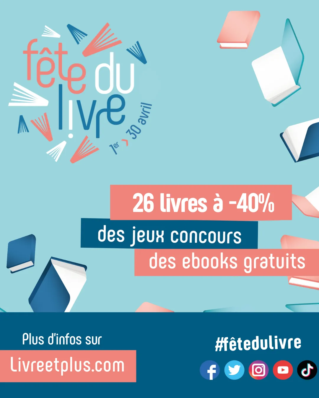  Fête du livre 
 Du 1er au 30 avril 26 titres à -40% 